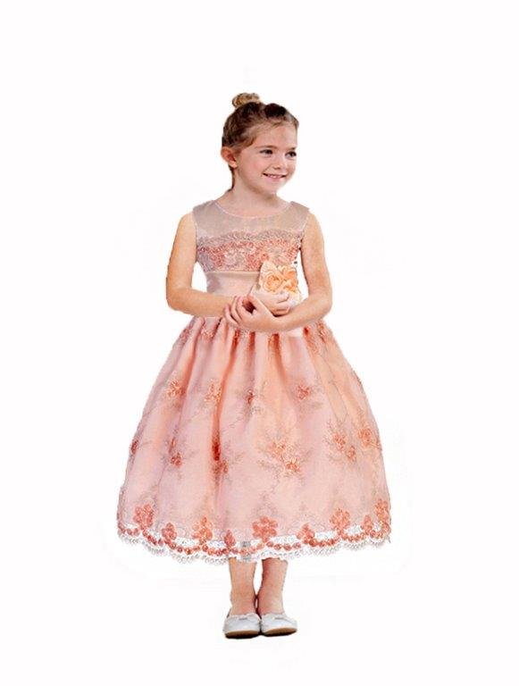girls floral dress with scalloped hem